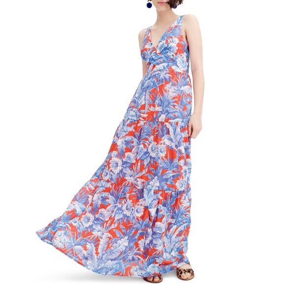 J. Crew Dresses & Skirts - J. Crew Maxi Dress Blue & Orange